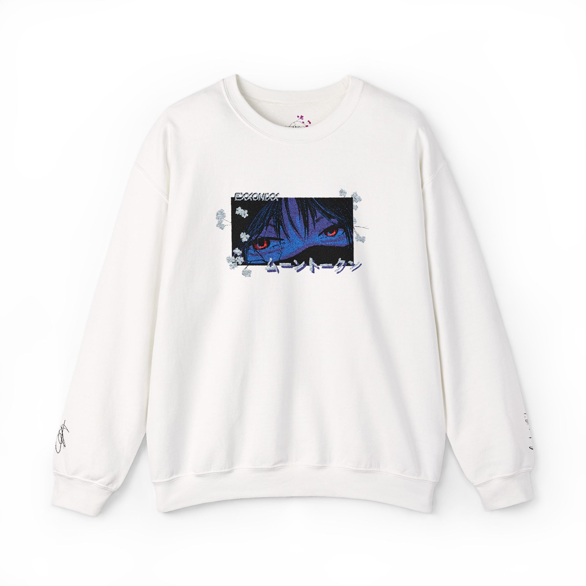 oni eyes moon token embroided sweater