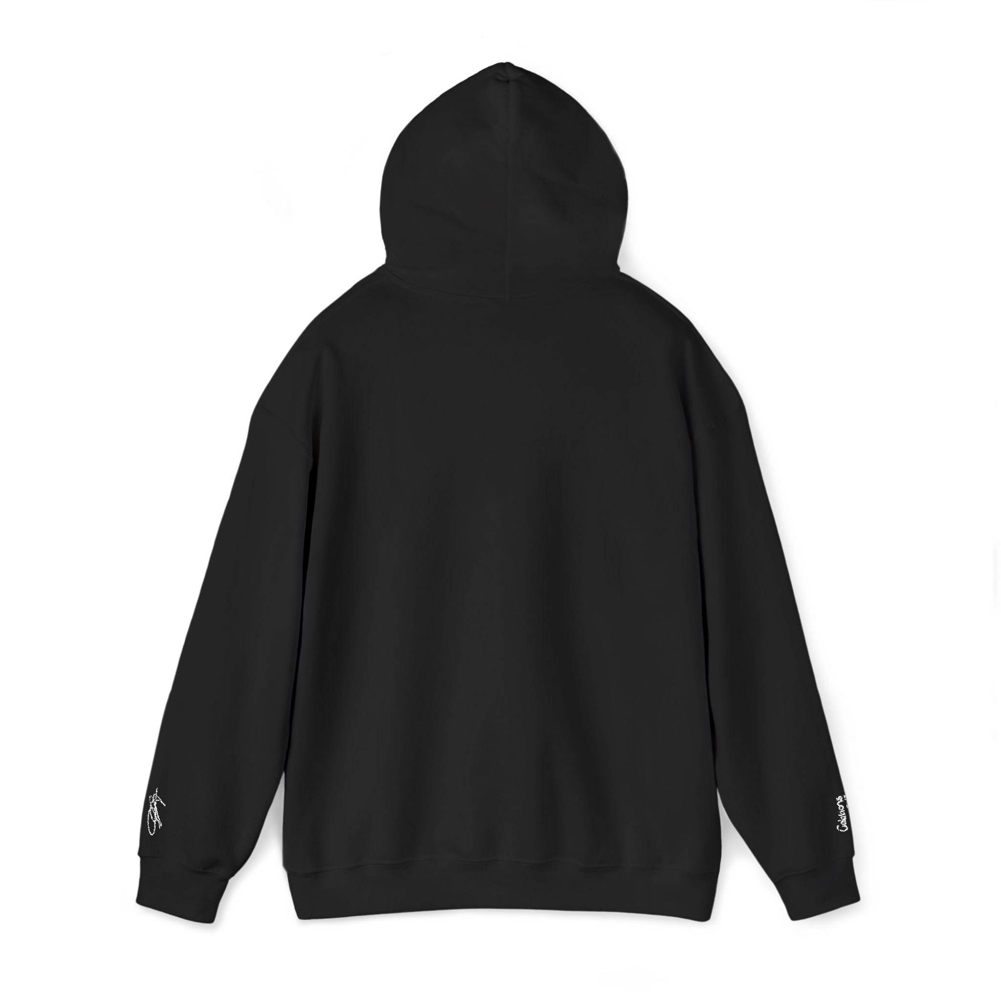 moon gate embroided essential hoodie black