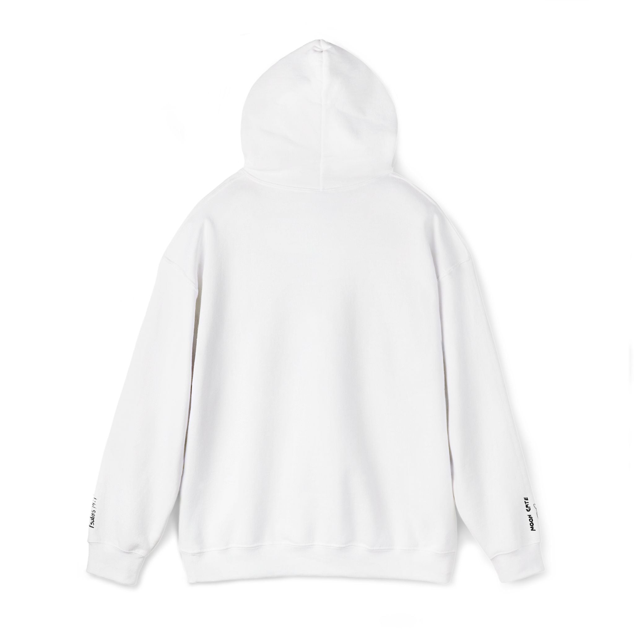 moon gate embroided essential hoodie white
