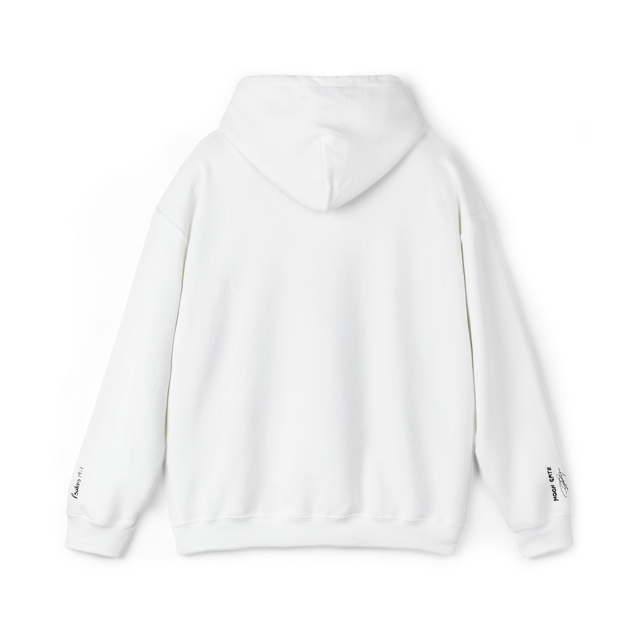 moon gate embroided essential hoodie white