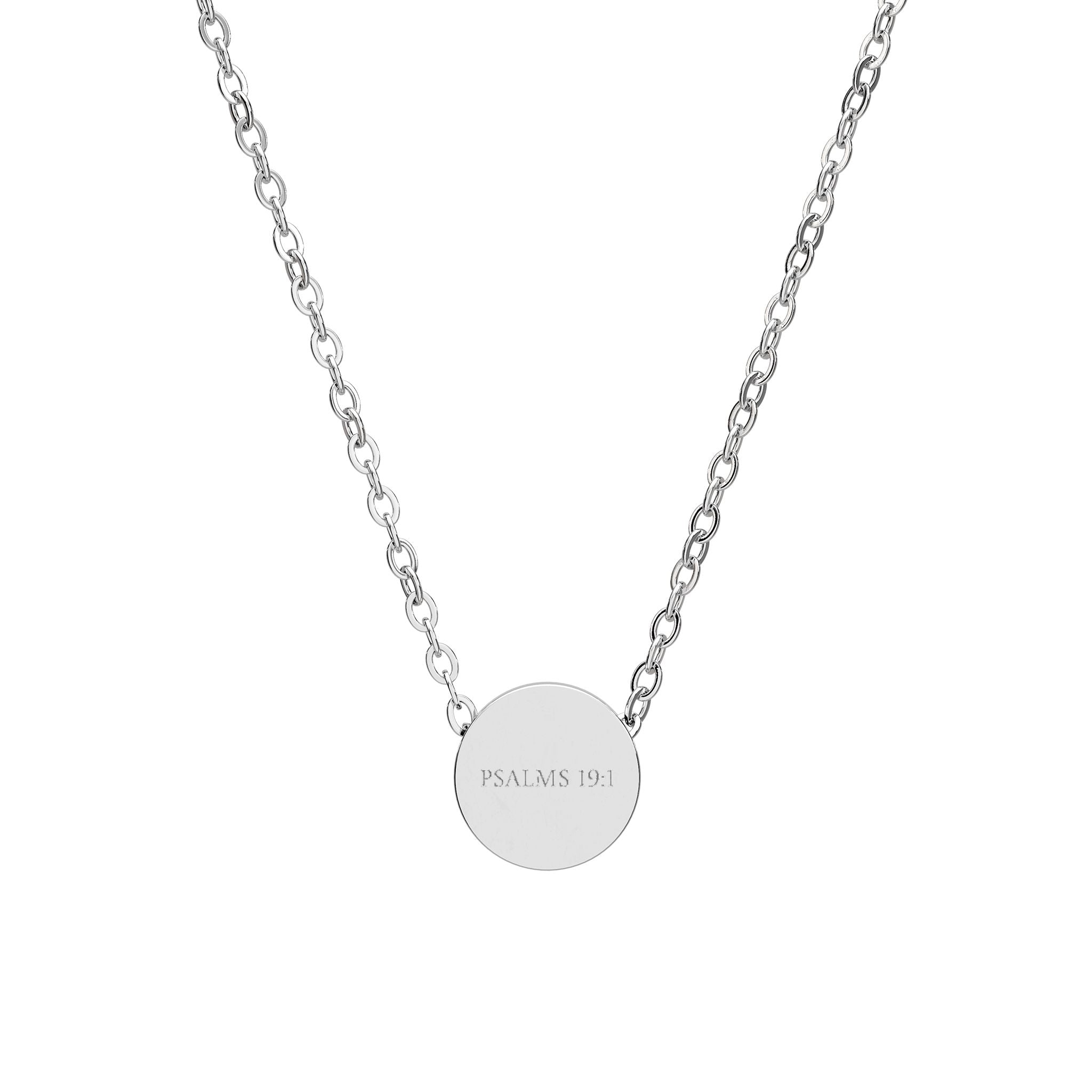 Mini Engraved Circle Necklace — Personalized Simple Disc Pendant